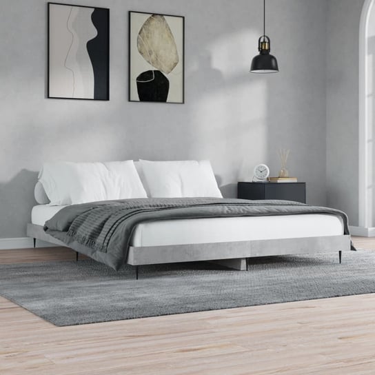 vidaXL Rama łóżka, szarość betonu, 180x200 cm, materiał drewnopochodny vidaXL