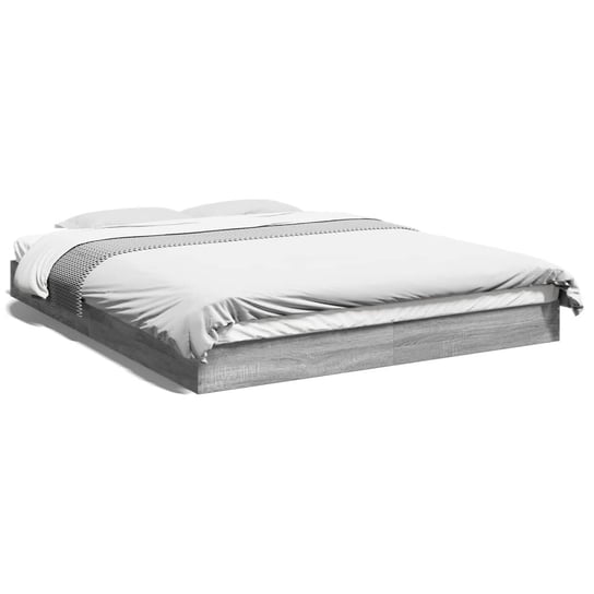 vidaXL Rama łóżka, szary dąb sonoma, 150x200cm materiał drewnopochodny vidaXL