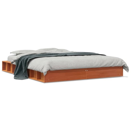 vidaXL Rama łóżka, woskowy brąz, 160x200 cm, lite drewno sosnowe vidaXL