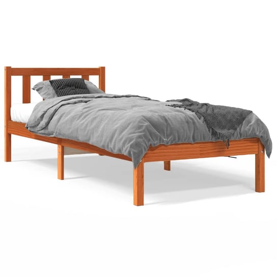 vidaXL Rama łóżka, woskowy brąz, 90x200 cm, lite drewno sosnowe vidaXL