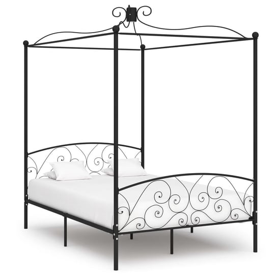 vidaXL Rama łóżka z baldachimem, czarna, metalowa, 120 x 200 cm vidaXL
