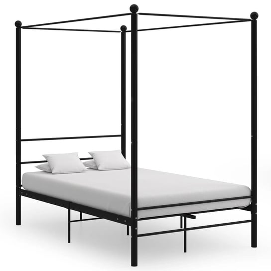vidaXL Rama łóżka z baldachimem, czarna, metalowa, 120 x 200 cm vidaXL