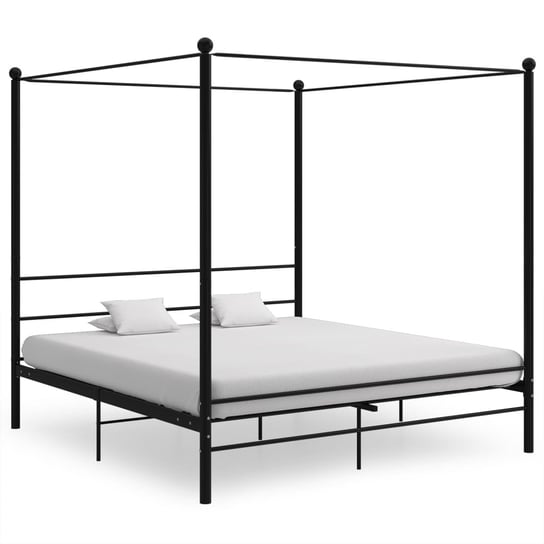 vidaXL Rama łóżka z baldachimem, czarna, metalowa, 200 x 200 cm vidaXL