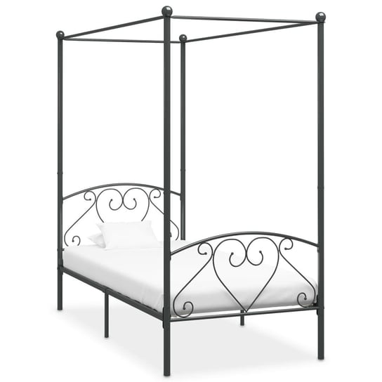 vidaXL Rama łóżka z baldachimem, szara, metalowa, 100 x 200 cm vidaXL