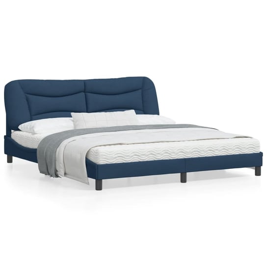 vidaXL Rama łóżka z LED, niebieska, 180x200 cm, tkanina vidaXL