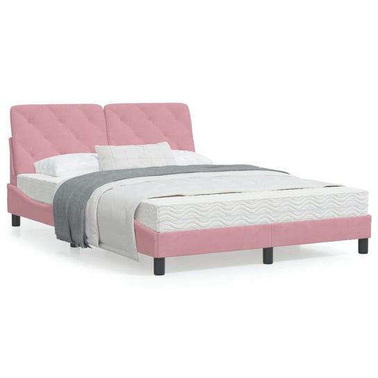 vidaXL Rama łóżka z LED, różowa, 120x200 cm, aksamitna vidaXL