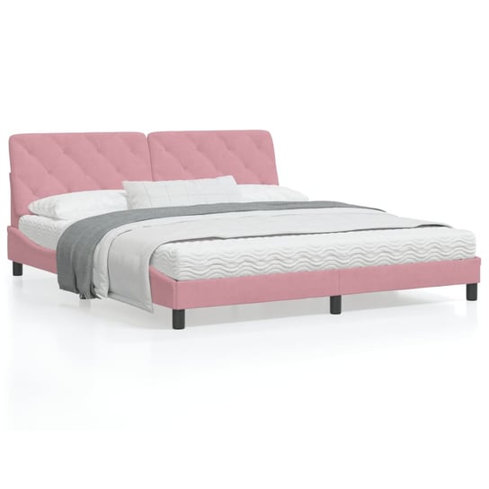 vidaXL Rama łóżka z LED, różowa, 180x200 cm, aksamitna vidaXL