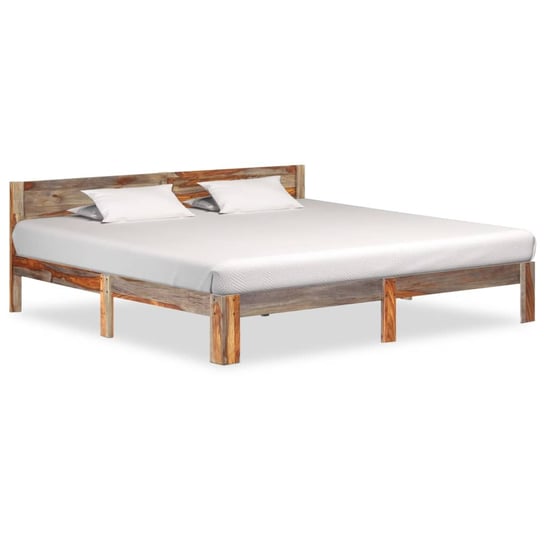 vidaXL Rama łóżka z litego drewna sheesham, 200 x 200 cm vidaXL
