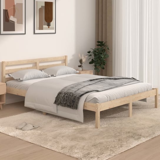 vidaXL Rama łóżka z litego drewna sosnowego, 140 x 190 cm vidaXL