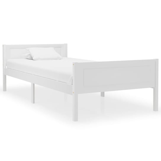 vidaXL Rama łóżka z litego drewna sosnowego, biała, 100 x 200 cm vidaXL