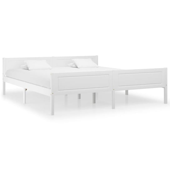 vidaXL Rama łóżka z litego drewna sosnowego, biała, 180 x 200 cm vidaXL