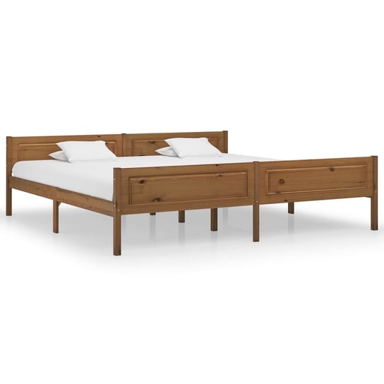 vidaXL Rama łóżka z litego drewna sosnowego, miodowy brąz, 200x200 cm vidaXL