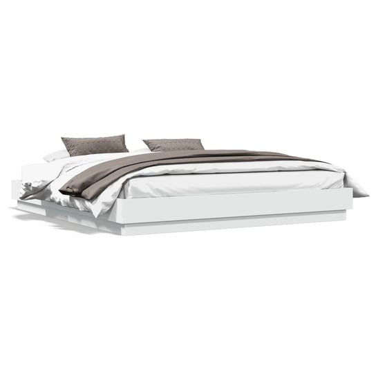 vidaXL Rama łóżka z oświetleniem LED, biała, 180x200 cm vidaXL