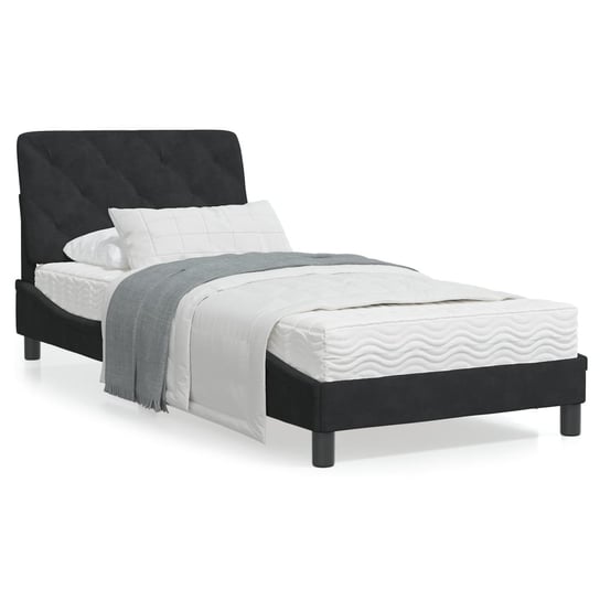 vidaXL Rama łóżka z oświetleniem LED, czarna, 80x200 cm, aksamitna vidaXL