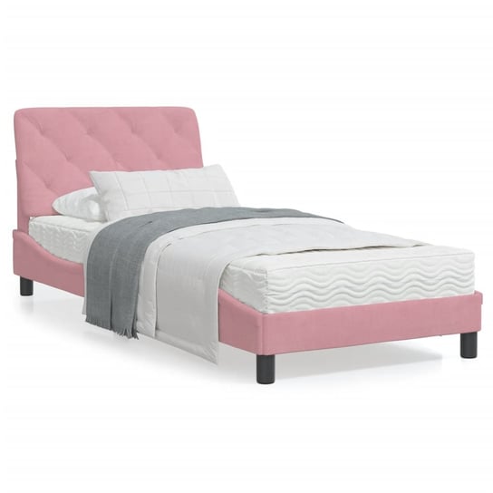 vidaXL Rama łóżka z oświetleniem LED, różowa, 80x200 cm, aksamitna vidaXL