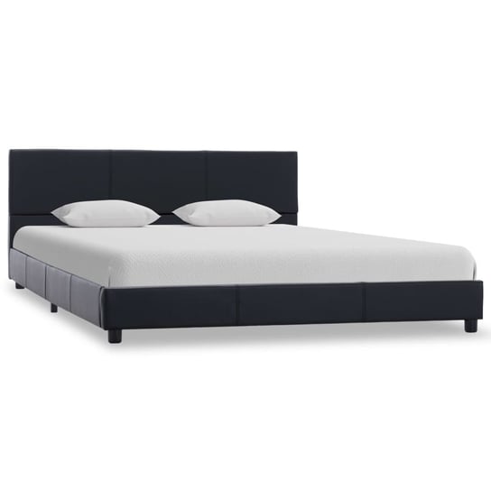 vidaXL Rama łóżka z podnośnikiem, czarna, sztuczna skóra, 120 x 200 cm vidaXL