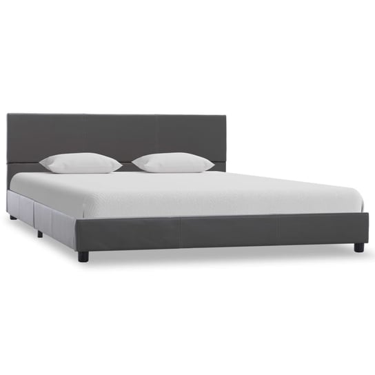 vidaXL Rama łóżka z podnośnikiem, szara, sztuczna skóra, 120 x 200 cm vidaXL