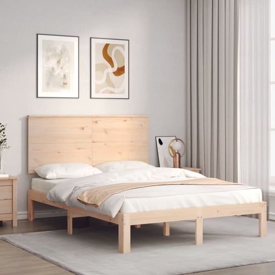vidaXL Rama łóżka z wezgłowiem, 120x200 cm, lite drewno vidaXL