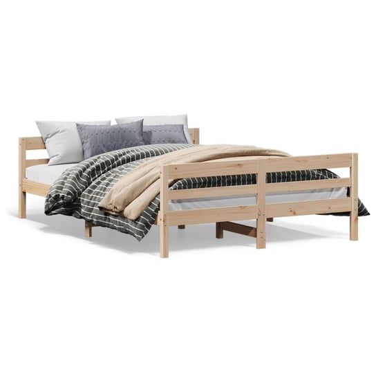 vidaXL Rama łóżka z wezgłowiem, 120x200 cm, lite drewno sosnowe vidaXL
