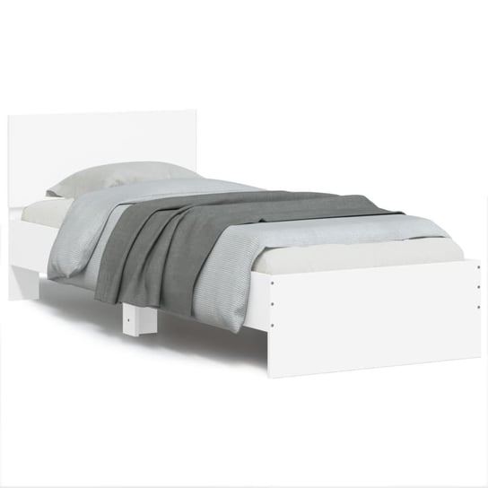 vidaXL Rama łóżka z wezgłowiem, biała, 90x190 cm vidaXL