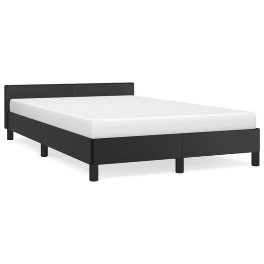 vidaXL Rama łóżka z wezgłowiem, czarna, 120x190 cm, sztuczna skóra vidaXL