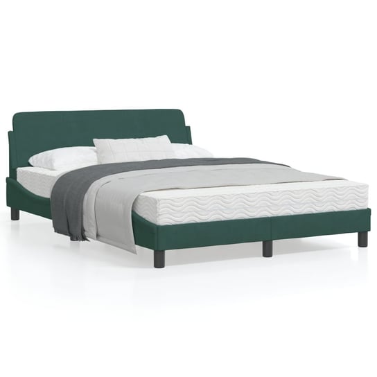 vidaXL Rama łóżka z zagłówkiem, ciemnozielona, 120x200 cm, aksamitna vidaXL