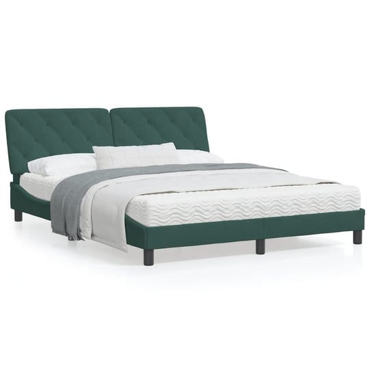 vidaXL Rama łóżka z zagłówkiem, ciemnozielona, 160x200 cm, aksamitna vidaXL