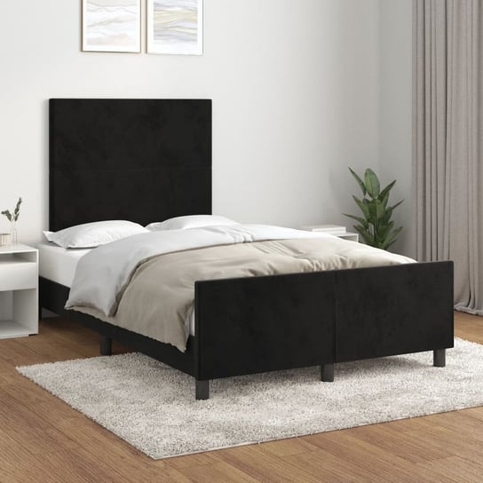 vidaXL Rama łóżka z zagłówkiem, czarna, 120x200 cm, aksamitna vidaXL