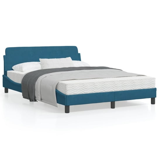 vidaXL Rama łóżka z zagłówkiem, niebieska, 120x200 cm, aksamitna vidaXL