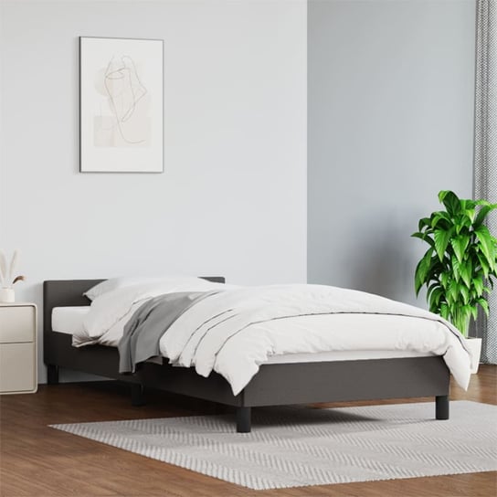 vidaXL Rama łóżka z zagłówkiem, szara, 80x200 cm, sztuczna skóra vidaXL