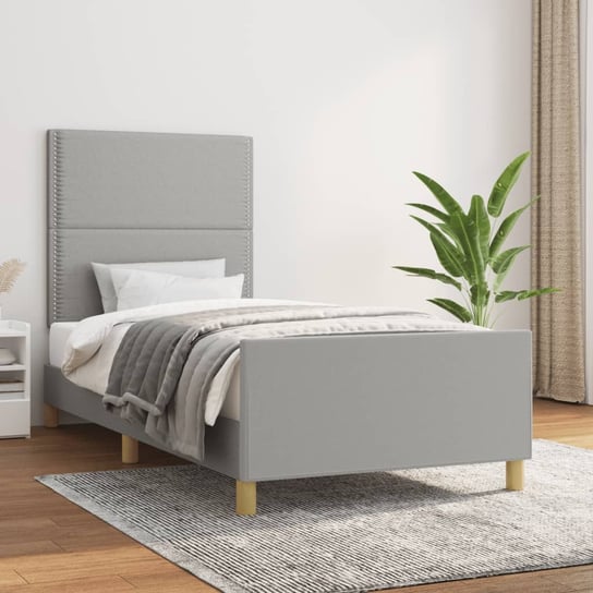 vidaXL Rama łóżka z zagłówkiem, szara, 80x200 cm, tapicerowana tkaniną vidaXL
