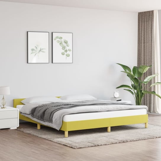 vidaXL Rama łóżka z zagłówkiem, zielona, 180x200 cm, obita tkaniną vidaXL