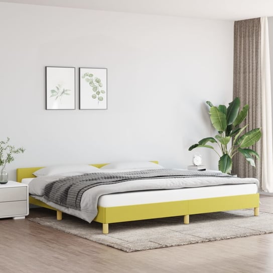 vidaXL Rama łóżka z zagłówkiem, zielona, 200x200 cm, obita tkaniną vidaXL