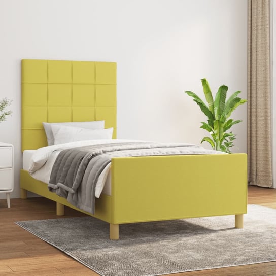 vidaXL Rama łóżka z zagłówkiem, zielona, 80x200 cm, obita tkaniną vidaXL