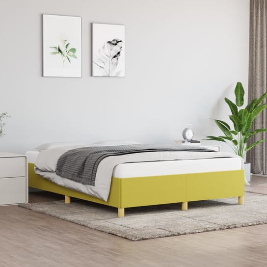 vidaXL Rama łóżka, zielona, 140 x 200 cm, obita tkaniną vidaXL