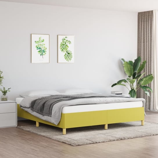 vidaXL Rama łóżka, zielona, 160 x 200 cm, obita tkaniną vidaXL