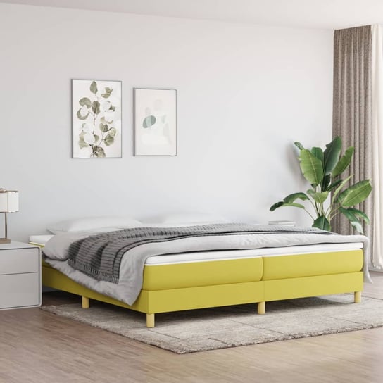 vidaXL Rama łóżka, zielona, 200x200 cm, obita tkaniną vidaXL