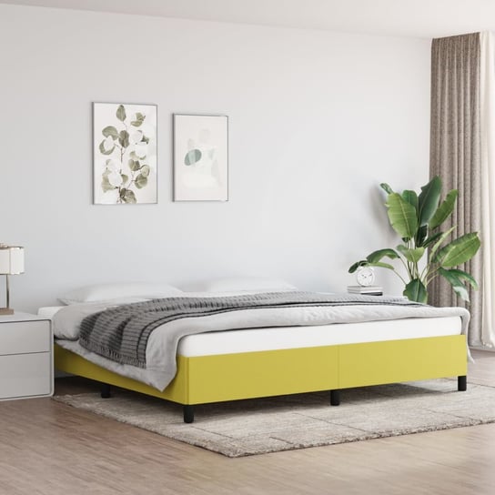 vidaXL Rama łóżka, zielona, 200x200 cm, obita tkaniną vidaXL