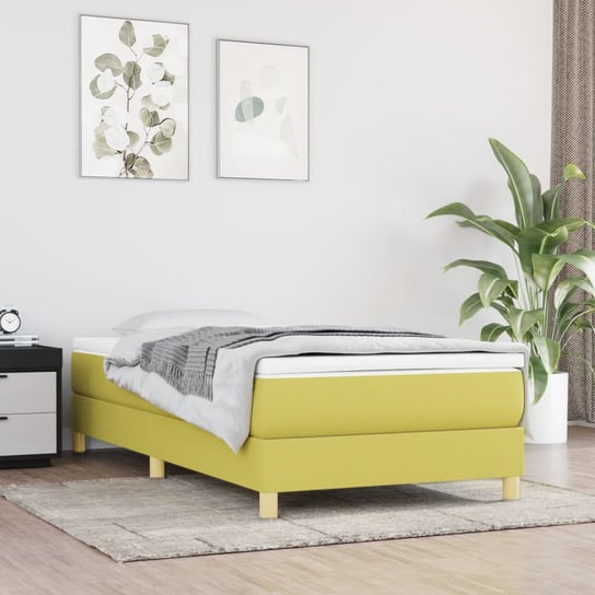 vidaXL Rama łóżka, zielona, 80 x 200 cm, tapicerowana tkaniną vidaXL
