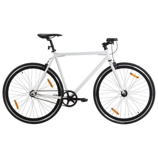 vidaXL Rower single speed, biało-czarny, 700c, 55 cm vidaXL