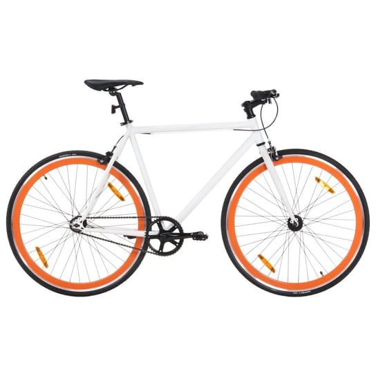 vidaXL Rower single speed, biało-pomarańczowy, 700c, 51 cm vidaXL