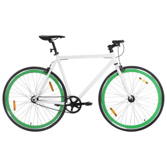 vidaXL Rower single speed, biało-zielony, 700c, 51 cm vidaXL