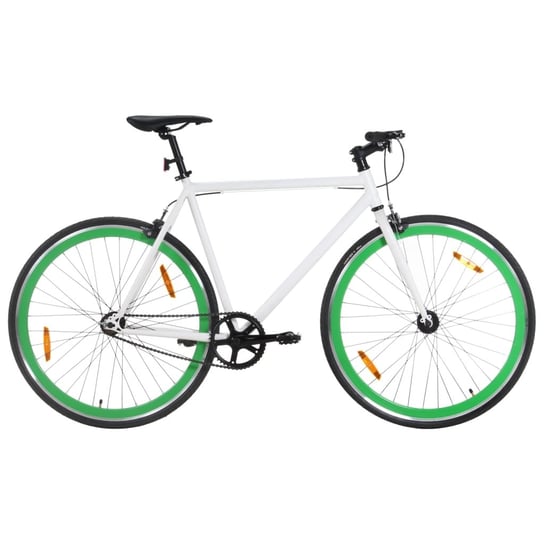 vidaXL Rower single speed, biało-zielony, 700c, 59 cm vidaXL
