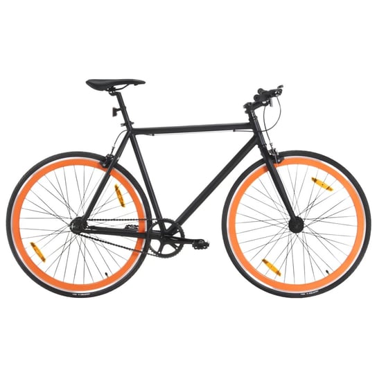 vidaXL Rower single speed, czarno-pomarańczowy, 700c, 51 cm vidaXL