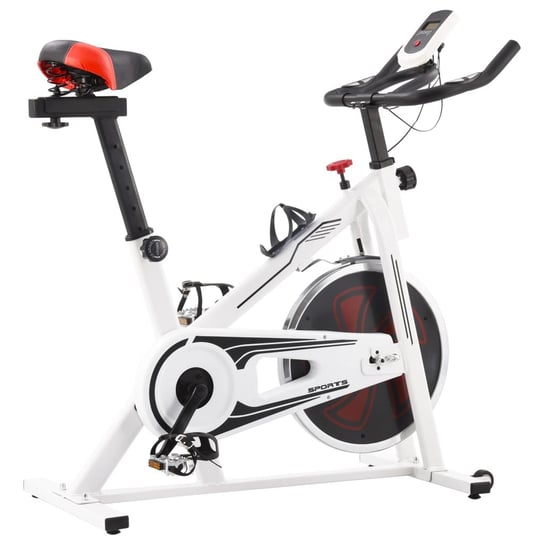 vidaXL Rower treningowy do ćwiczeń, z pomiarem pulsu, biało-czerwony vidaXL