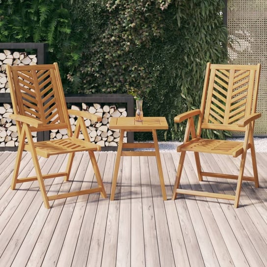 vidaXL Rozkładane krzesła ogrodowe, 2 szt., lite drewno akacjowe vidaXL
