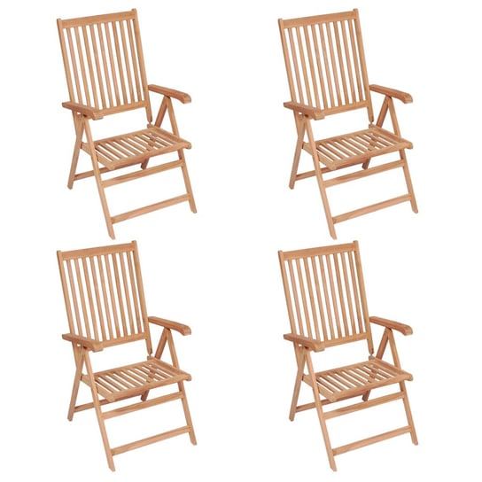 vidaXL Rozkładane krzesła ogrodowe, 4 szt., lite drewno tekowe vidaXL
