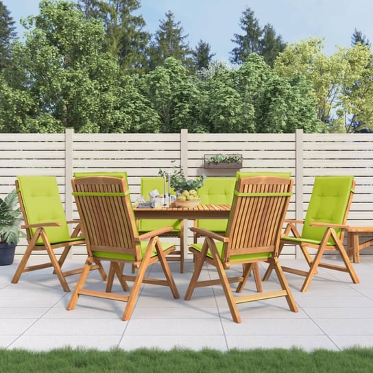 vidaXL Rozkładane krzesła ogrodowe z poduszkami, 6 szt., drewno tekowe vidaXL