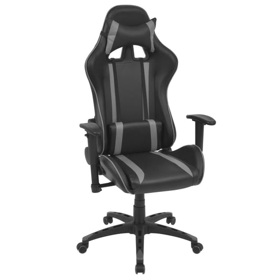 vidaXL Rozkładane krzesło biurowe, sportowe, sztuczna skóra, szare vidaXL