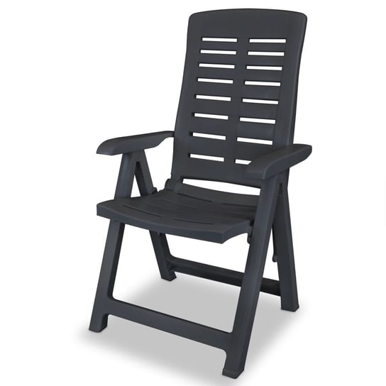 vidaXL Rozkładane krzesło ogrodowe, plastik, antracytowe vidaXL